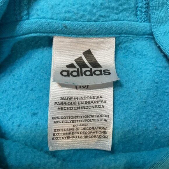 Adidas Turquoise Cropped Hoodie - Picture 4 of 5
